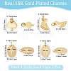 Beebeecraft 8Pcs 4 Style Brass Pendants KK-BBC0002-92-2