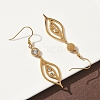 304 Stainless Steel Leaf Dangle Earrings EJEW-Z129-13G-3