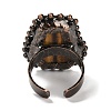 Natural Tiger Eye Open Cuff Ring RJEW-M166-03R-F-3