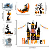 Halloween Theme Chemical Fiber Oil Canvas Self Adhesive Window Decorations AJEW-WH0182-003-5