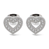 304 Stainless Steel Micro Pave Clear Cubic Zirconia Stud Earrings STAS-Z107-01P-04-4