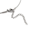 304 Stainless Steel Round Snake Chain Bowknot Pendant Necklaces for Women NJEW-Z050-01P-01-3