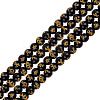 2 Strands Gold Stamp Glass Beads Strands GLAA-HY0001-42-1