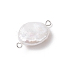 Natural Keshi Pearl Connector Charms PALLOY-JF04188-01-4