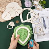 BENECREAT 1 Set Wood Macrame Leaf/Flower Cutting Template DIY-BC0009-99-3