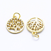 Brass Micro Pave Cubic Zirconia Charms ZIRC-L070-06G-2