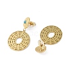 Natural Turquoise & 304 Stainless Steel Rope Disc Dangle Stud Earrings for Women EJEW-G390-05G-02-2