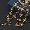 304 Stainless Steel Flower Link Chain Necklaces SA-CBA2696-03G-1