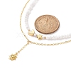Brass Moon & Star Charms Double Layer Necklace NJEW-JN04142-4