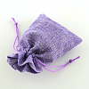 Polyester Imitation Burlap Packing Pouches Drawstring Bags ABAG-R004-14x10cm-08-3