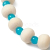 Synthetic Turquoise & Wood & Glass Beaded Stretch Bracelets for Boys Girls BJEW-JB11125-02-4