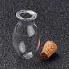 Oval Glass Cork Bottles Ornament AJEW-O032-03I-4