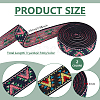 6 Yards 2 Colors Ethnic Style Embroidery Flat Polyester Elastic Triangle Jacquard Cord/Band OCOR-BC0007-68-2