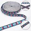 Gorgecraft Ethnic Style Jacquard Polyester Ribbons SRIB-GF0001-14-4