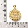 Brass with Natural Shell Carved Pendants KK-Z091-07G-02-3