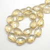 Electroplate Crystal Glass Teardrop Beads Strands X-EGLA-F067B-10-2