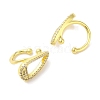 Brass Micro Pave Clear Cubic Zirconia Cuff Earrings for Women EJEW-I305-46G-2