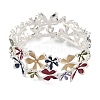 Coloful Alloy Enamel Links Stretch Bangles BJEW-B100-03-2