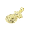 Brass Micro Pave Clear Cubic Zirconia Pendants KK-E111-14G-2