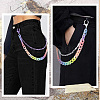 2Pcs 2 Colors Resin Double Layer Chain Belts for Pants AJEW-GF0011-20A-4