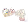 Transparent Epoxy Resin Heart with Bowknot Decoden Cabochons CRES-M034-07D-2