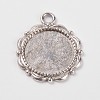 Flower Alloy Pendant Cabochon Settings and Half Round/Dome Clear Glass Cabochons DIY-X0221-AS-FF-4