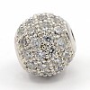 CZ Jewelry Brass Micro Pave Cubic Zirconia Round Beads ZIRC-M024-04P-1