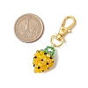 Glass Seed Beaded Strawberry Pendant Decoration HJEW-MZ00160-03-3