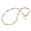 Rack Plating Brass & ABS Plastic Pearl Beads Beaded Necklaces for Women NJEW-C059-12G-1