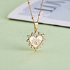 6Pcs Brass Clear Cubic Zirconia Pendants ZIRC-SZ0003-67-5