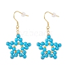 Natural Gemstone Star Dangle Earrings EJEW-JE04818-5