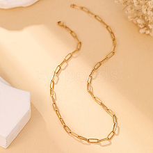 Gold Plated Stainless Steel  Paperclip Chain Necklaces BK0244-4