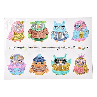DIY Owl Diamond Painting Stickers Kits For Kids DIY-O016-02-1