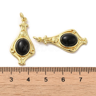 Natural Dyed & Heated Black Agate Pendants G-C096-03G-05-1