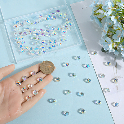 Transparent Electroplate Glass Beads Strands EGLA-SP0001-05B-1