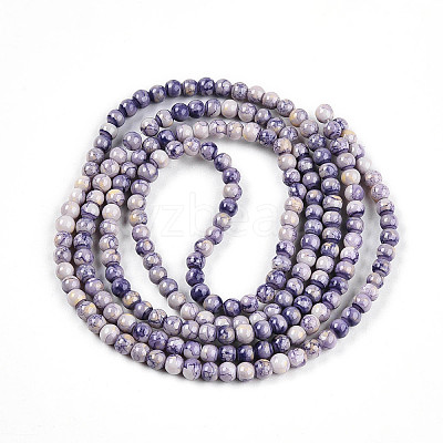 Baking Paint Glass Beads Strands DGLA-N003-4mm-C08-1