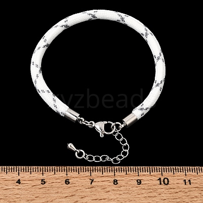 Braided Round Polyester Cord Bracelet Makings FB-CBAEDA0-01P-25-1
