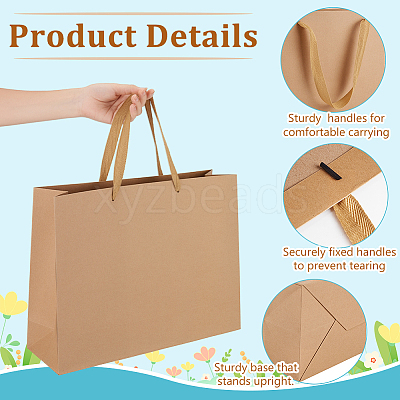60Pcs Kraft Paper Bags with Handles ABAG-WA0001-15-1