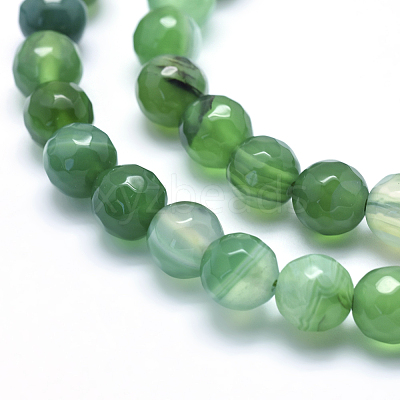 Natural Striped Agate/Banded Agate Beads G-J371-11-12mm-1