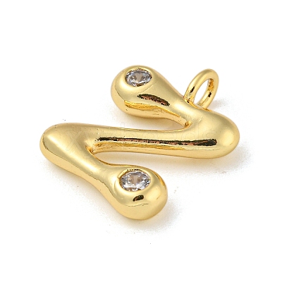 Rack Plating Brass Micro Pave Cubic Zirconia Pendants KK-A200-24G-Z-1