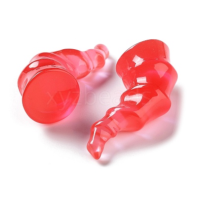 Halloween 3D Devil Horns Transparent Resin Cabochons RESI-F051-C03-1