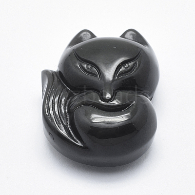 Natural Obsidian Pendants G-P360-05-1