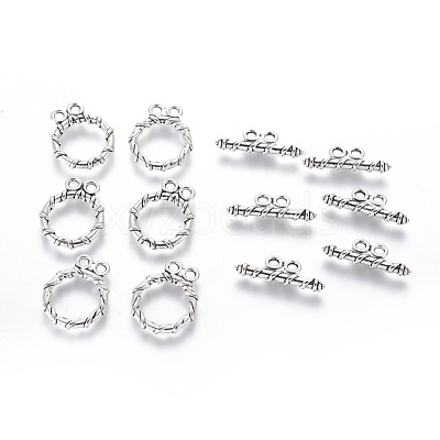 Tibetan Style Alloy Toggle Clasps X-LF10797Y-1