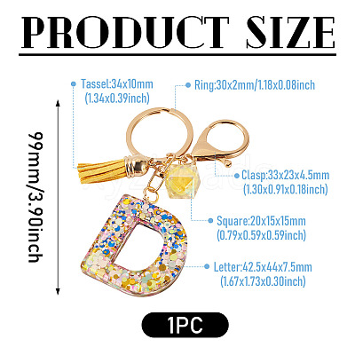 Alloy Resin Polygon Keychains KEYC-TADJ0002-03G-D-1
