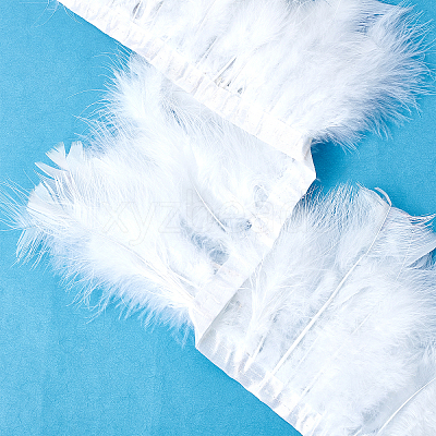 Rooster Hackle Feather Trim Fringe OCOR-WH0057-15-1