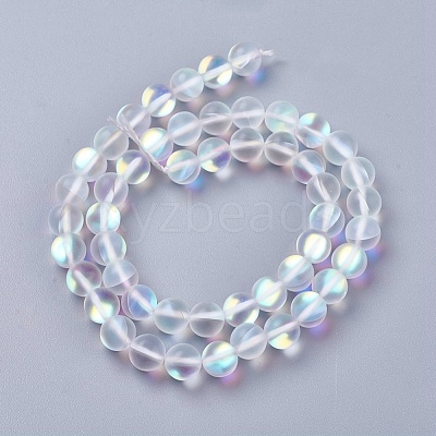 Synthetic Moonstone Beads Strands G-E468-G01-6mm-1