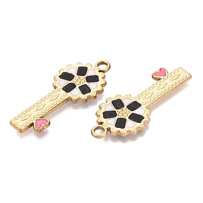 303 Stainless Steel Enamel Pendants STAS-Q110-34G-01-1