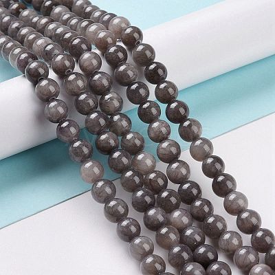 Natural Mashan Jade Round Beads Strands G-D263-8mm-XS29-1