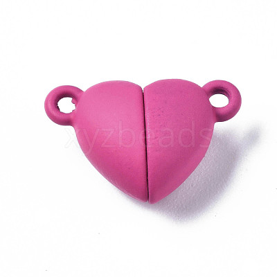 Spray Painted Alloy Magnetic Clasps with Loops PALLOY-T080-19A-NR-1