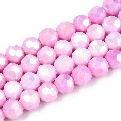 Anti-Tarnish Electroplate Glass Beads Strands EGLA-T021-10mm-15-02-1